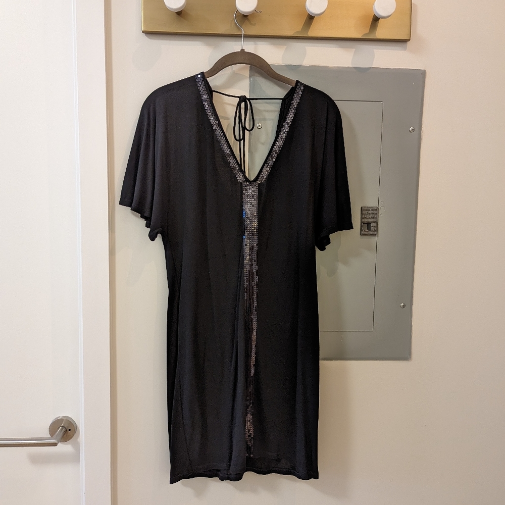 Armani black sequin mini dress (or long top)